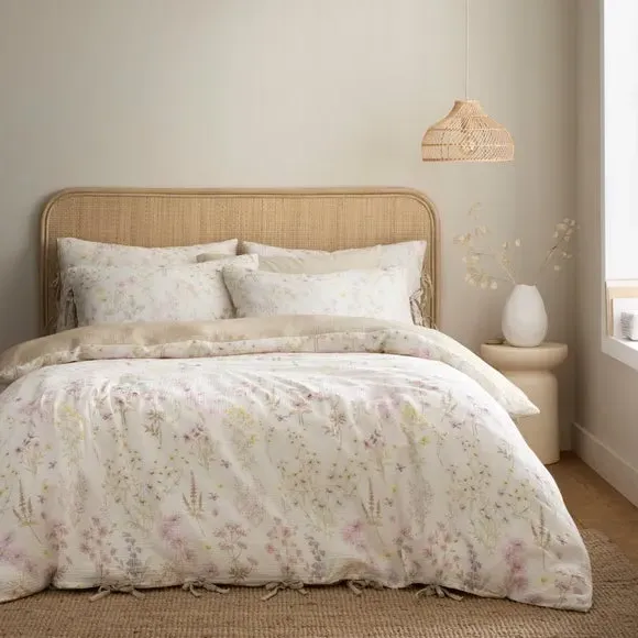 Lucia Floral Duvet Cover & Pillowcase Set - Pink, Cotton Muslin product