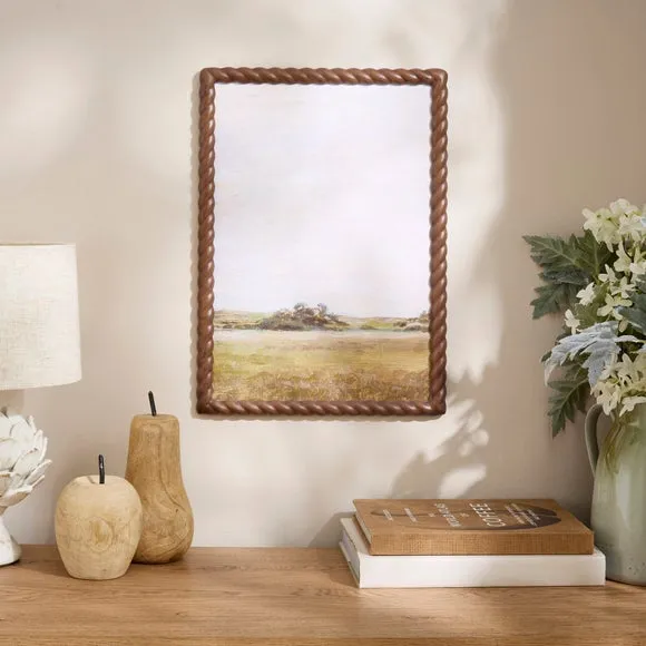 Lucia Twisted Wood Photo Frame - Dark Brown, Pine