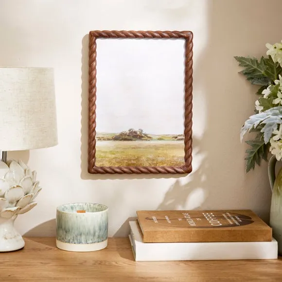 Lucia Twisted Wood Photo Frame - Dark Brown, Pine