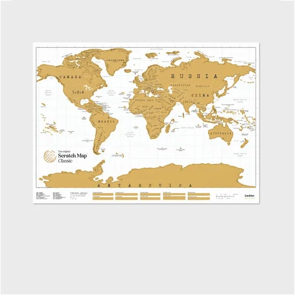 Large Scratch Map - White, Foil alternate view