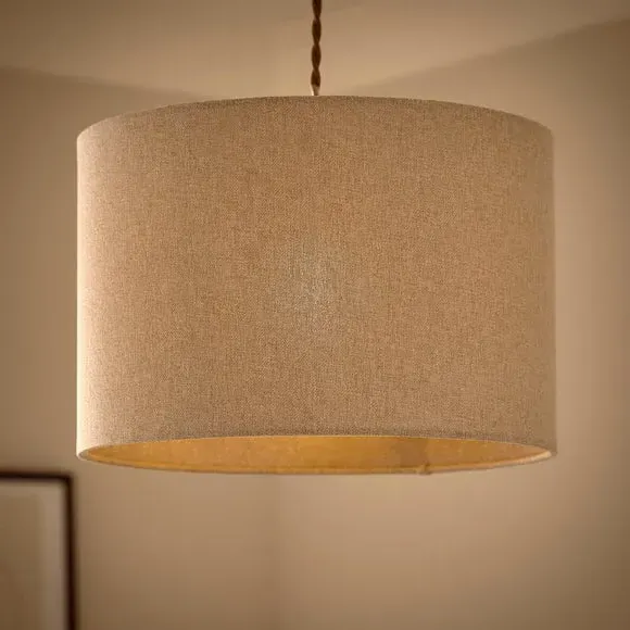 Luna Drum Lamp Shade - Taupe, Polyester alternate view