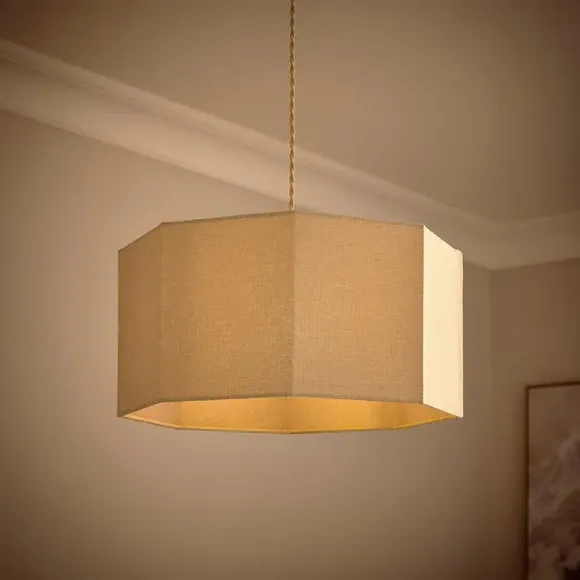 Luna Octagon Easy Fit Lamp Shade - Natural, Cotton alternate view