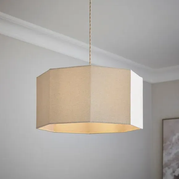 Luna Octagon Easy Fit Lamp Shade - Natural, Cotton product
