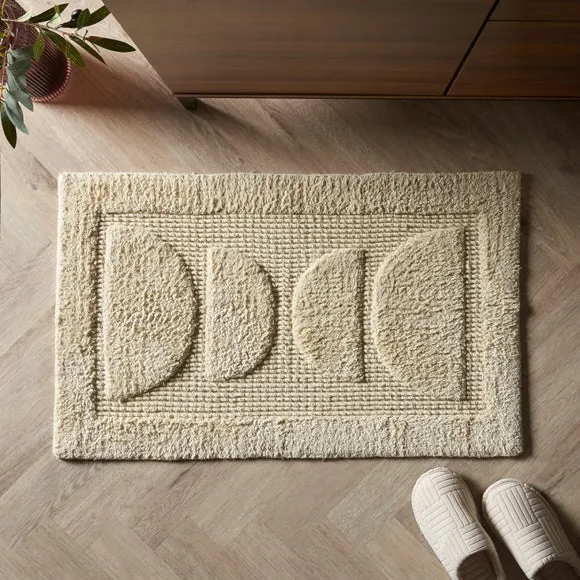 Lunar Geo Bath Mat - Natural, Cotton product