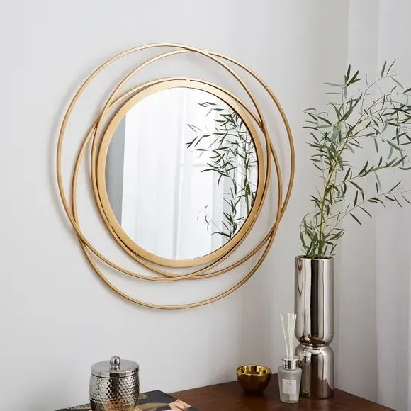 Round Wall Mirror - Gold alternate view