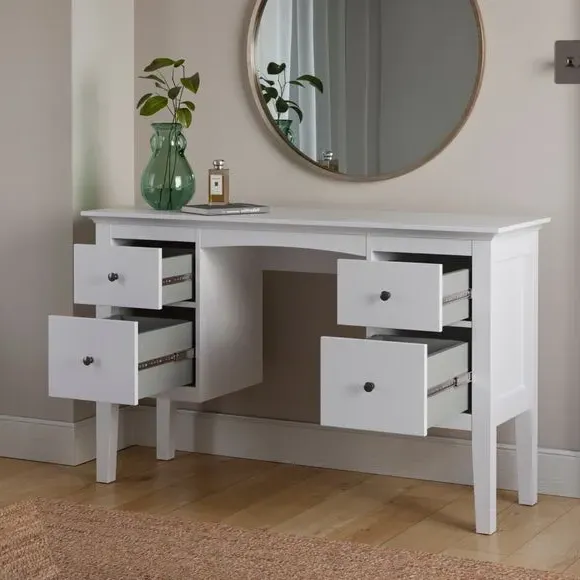 Lynton 4 Drawer Dressing Table - White alternate view