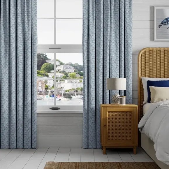 Made to Measure Curtains - Blue, Cotton alternate view