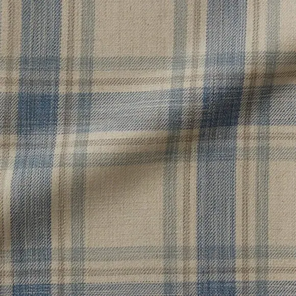 Made to Measure Curtains - Duck Egg, Checked alternate view