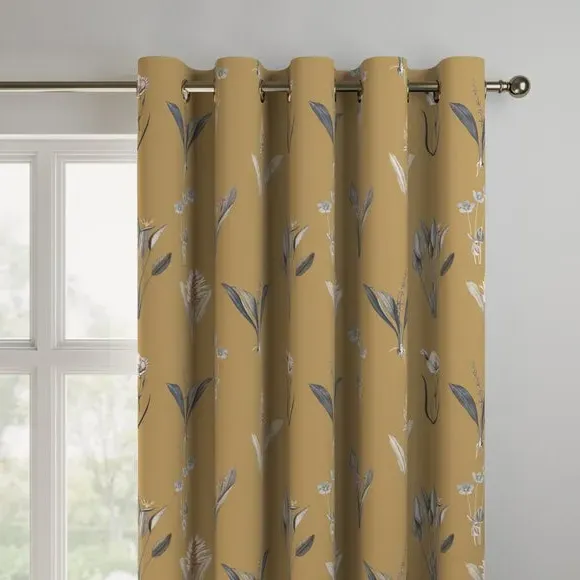 Made to Measure Curtains Fire Retardant - Ochre by Dunelm, image 3