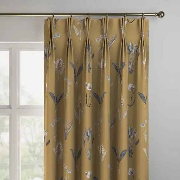 Made to Measure Curtains Fire Retardant - Ochre by Dunelm, image 3