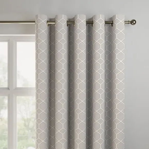 Made to Measure Curtains Fire Retardant - Putty by Dunelm, image 3