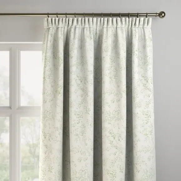 Made to Measure Curtains - Green, Printed alternate view