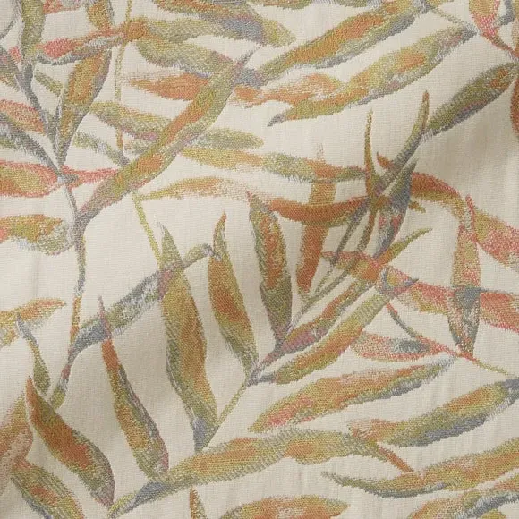 Made to Measure Curtains Leaf Print - Apricot alternate view