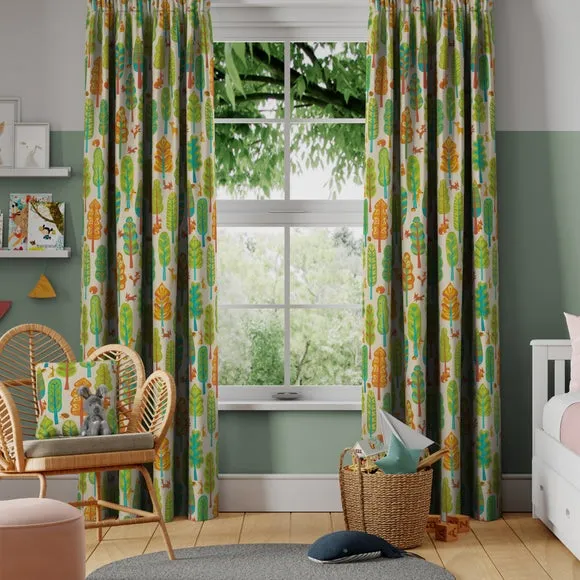 Funky Forest Made to Measure Curtains - Multicoloured, Cotton alternate view