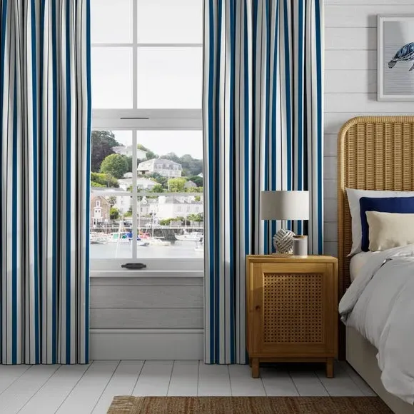 Made to Measure Curtains - Navy, Cotton alternate view