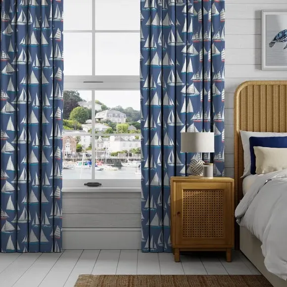 Made to Measure Curtains - Navy, Cotton alternate view