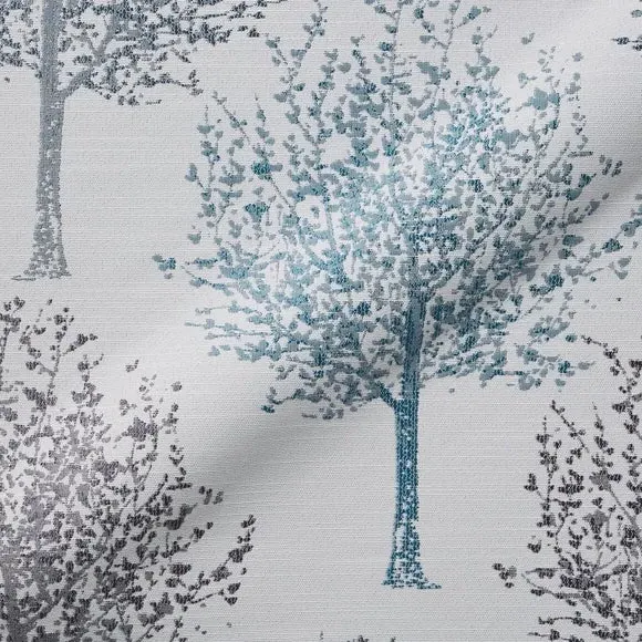 Made to Measure Curtains Tree Design - Teal alternate view