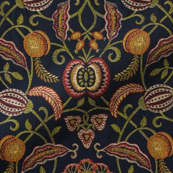 Made to Measure Curtains with Embroidery - Navy alternate view
