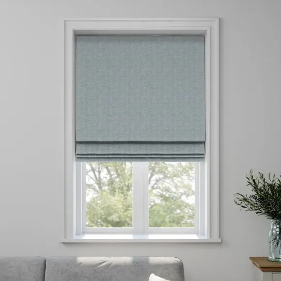 Porto Made to Measure Roman Blind - Blue, Polycotton by Dunelm, image 3