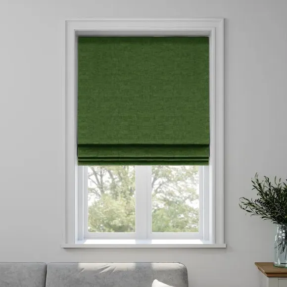Made to Measure Roman Blind - Lux Forest, Velvet by Dunelm, image 3