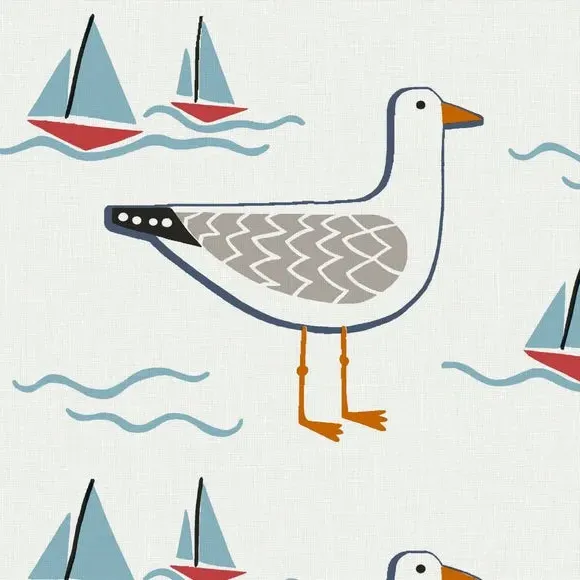 Coastal Gull Made to Measure Roman Blind - Multicoloured, Cotton alternate view