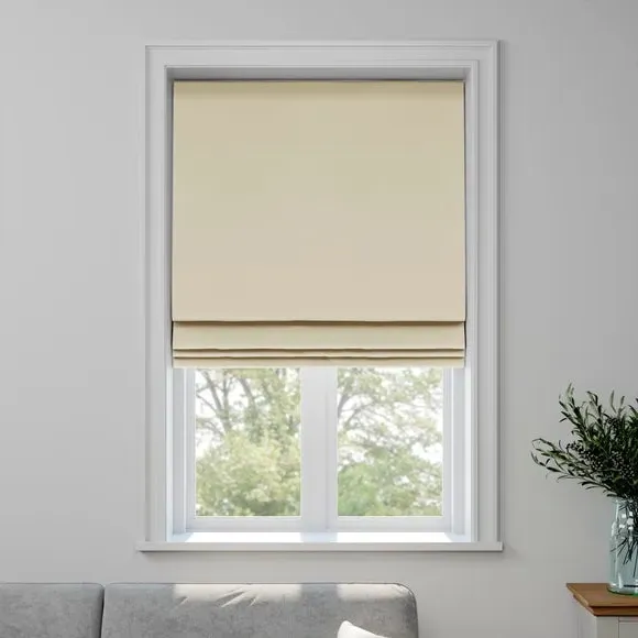 Made to Measure Roman Blind - Natural, Cotton by Dunelm, image 3