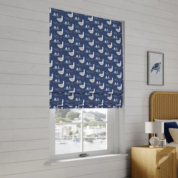 Made to Measure Roman Blind - Navy, Cotton by Dunelm, image 3
