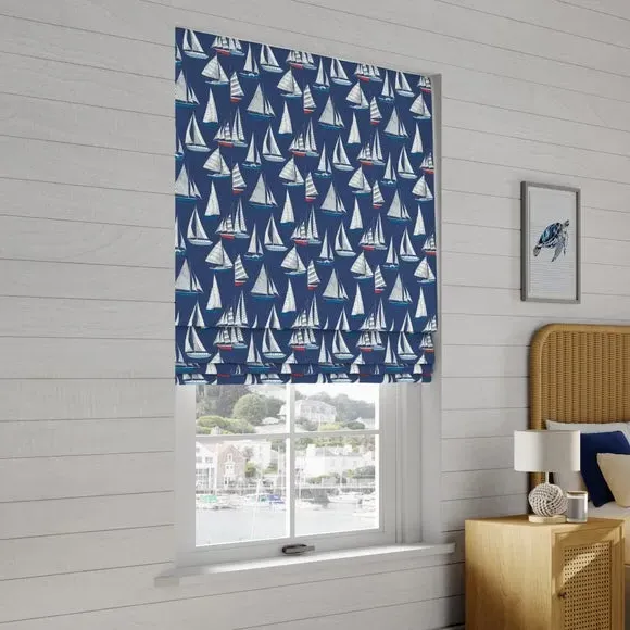 Made to Measure Roman Blind - Navy, Cotton by Dunelm, image 3