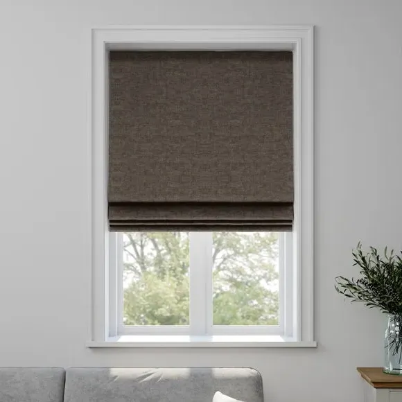 Made to Measure Roman Blind - Lux Pewter, Velvet by Dunelm, image 3
