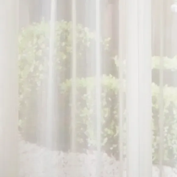 Made to Measure Voile Curtains - Cream, Polyester by Dunelm, image 3