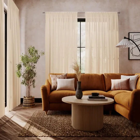 Made to Measure Voile Curtains - Natural, Polycotton alternate view