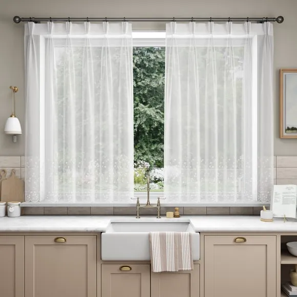 Made to Measure Voile Curtains - White, Polyester alternate view