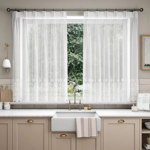 Made to Measure Voile Curtains - White, Polyester alternate view