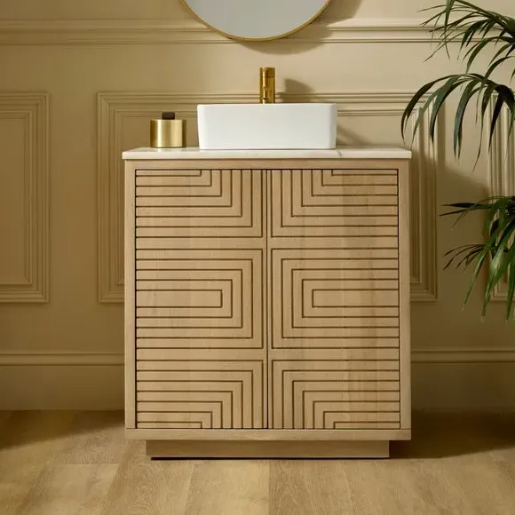 Madeline Vanity Unit - Whitewashed, Mango Wood product