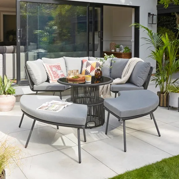 Madrid Circular Sofa Set with Rising Table - Grey alternate view