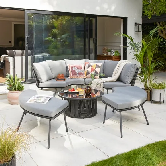 Madrid Circular Sofa Set with Rising Table - Grey product