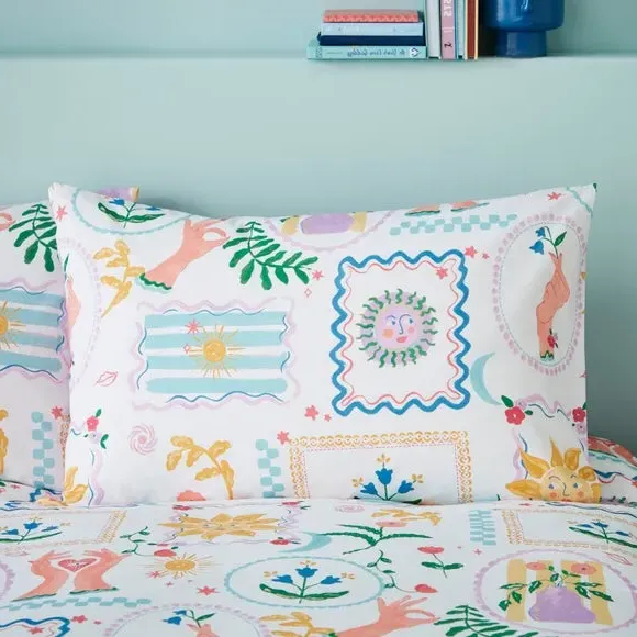 Magic Garden Quilt Cover and Pillowcase Set - Lilac, Polycotton alternate view