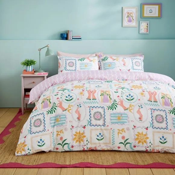Magic Garden Quilt Cover and Pillowcase Set - Lilac, Polycotton product