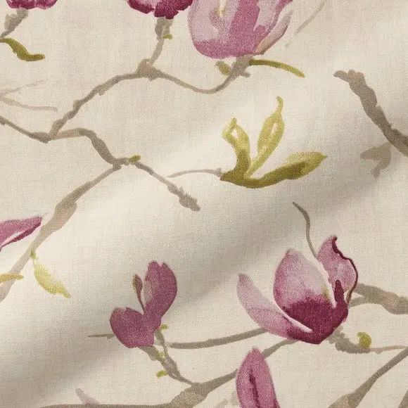 Made to Measure Curtains with Floral Print - Pink alternate view