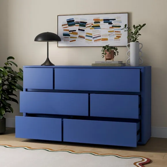 6 Drawer Chest with Metal Runners - Oak Effect by Dunelm, alternate view