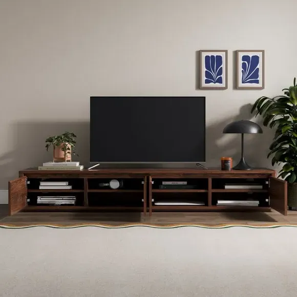 Malik Super Wide TV Unit with Storage - Walnut Effect alternate view