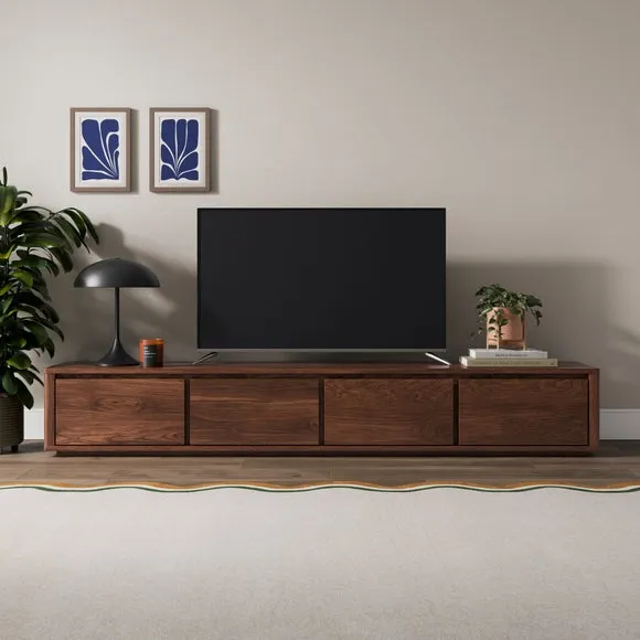 Malik Super Wide TV Unit with Storage - Walnut Effect product