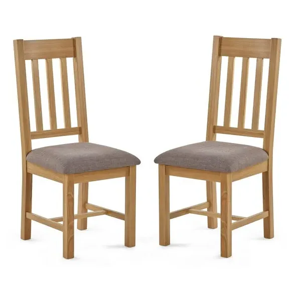 Set of 2 Dining Chairs - Brown, Oak alternate view