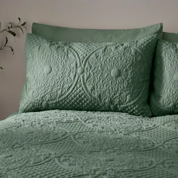 Mandalay Duvet Cover and Pillowcase Set - Sea Green alternate view