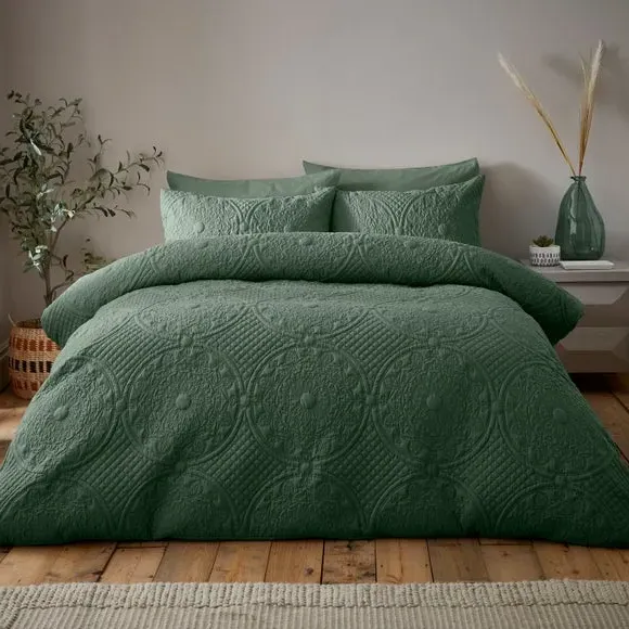 Mandalay Duvet Cover and Pillowcase Set - Sea Green product
