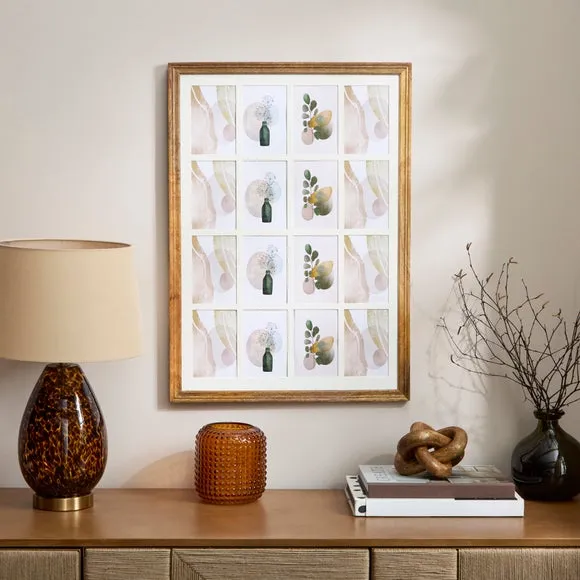Mango Wood 16 Aperture Multi Photo Frame - Light