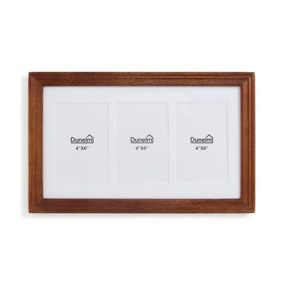 Mango Wood Triple Multi Photo Frame - Dark alternate view