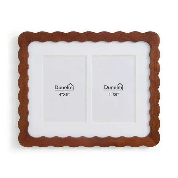 Mango Wood Wiggle Dual Photo Frame - Dark alternate view