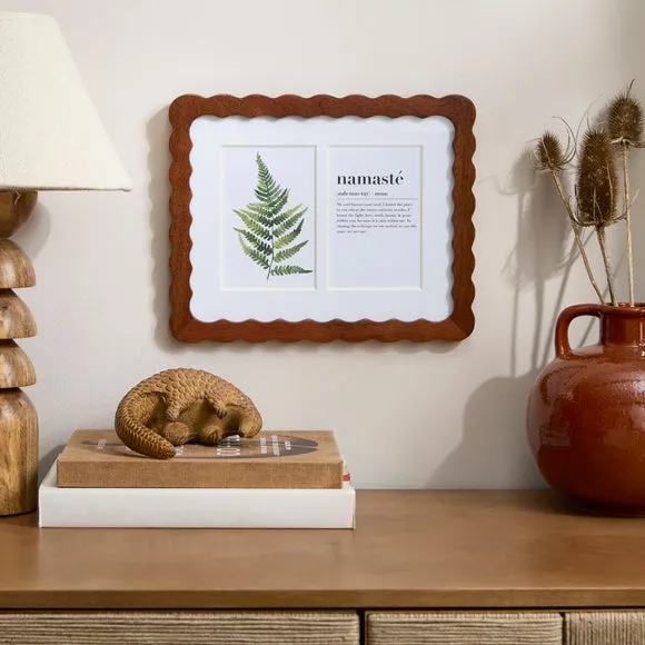 Mango Wood Wiggle Dual Photo Frame - Dark product