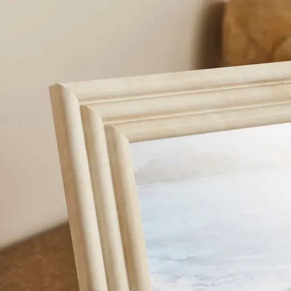Marble Effect Ribbed Photo Frame - White alternate view